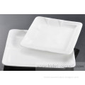 common white bread pasta pattern pearl square plate